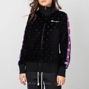 Champion Women's Black Red Tracksuit Set Jacket and Pants